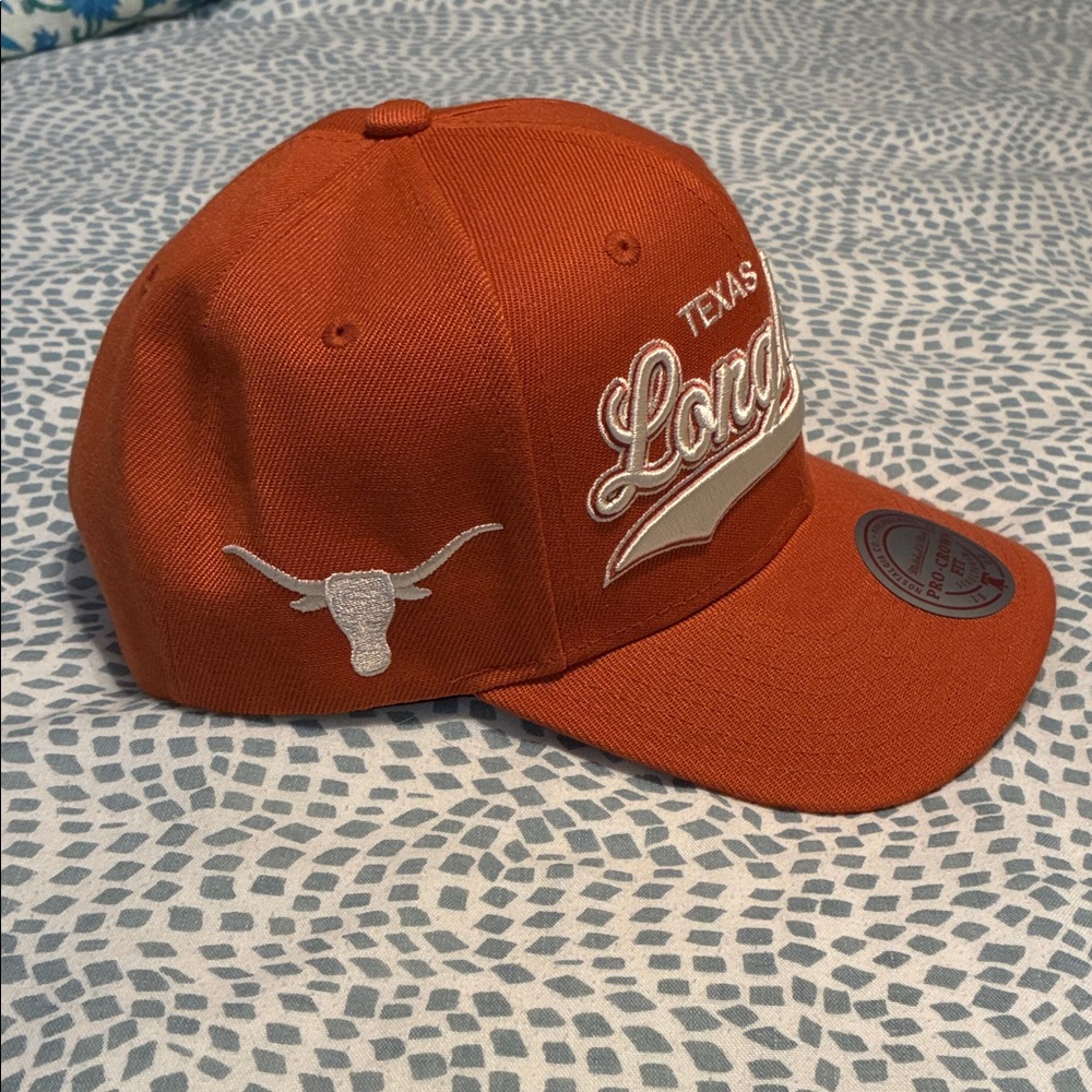 Texas Longhorns Script Mitchell & Ness Cap - Burnt Orange & White - Picture 2 of 7
